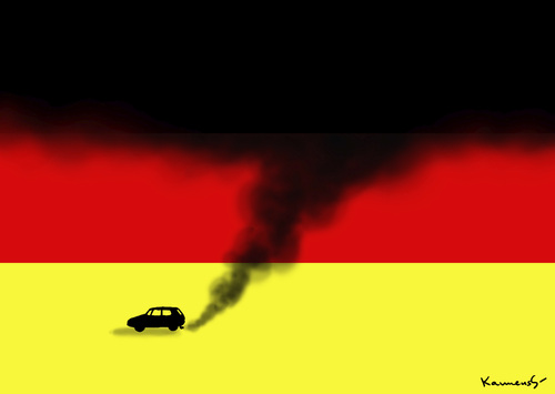 Cartoon: Nationalverfärbung (medium) by marian kamensky tagged volkswagen,usa,abgasmanipulation,volkswagen,usa,abgasmanipulation