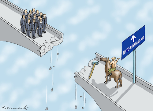 Cartoon: NATO-RUSSLAND-RAT (medium) by marian kamensky tagged nato,russland,rat,nato,russland,rat