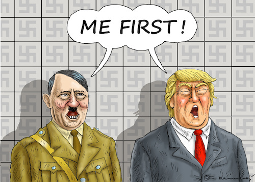 Cartoon: NAZI NARCISSISM FIRST (medium) by marian kamensky tagged obama,trump,präsidentenwahlen,usa,baba,vanga,republikaner,inauguration,demokraten,wikileaks,faschismus,obama,trump,präsidentenwahlen,usa,baba,vanga,republikaner,inauguration,demokraten,wikileaks,faschismus