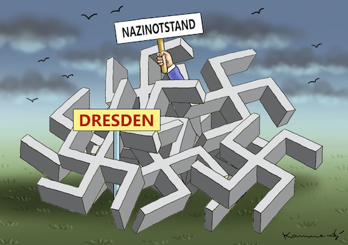 Cartoon: NAZINOTSTAND IN DRESDEN (medium) by marian kamensky tagged merkel,seehofer,unionskrise,csu,cdu,flüchtlinge,gauland,merz,afd,akk,spahn,pegida,hutbürger,höcke,führer,wahlen,thüringen,nazinotstand,in,dresden,merkel,seehofer,unionskrise,csu,cdu,flüchtlinge,gauland,merz,afd,akk,spahn,pegida,hutbürger,höcke,führer,wahlen,thüringen,nazinotstand,in,dresden