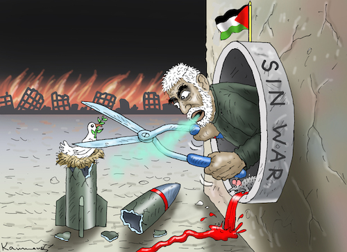 Cartoon: NEUER HAMAS-FÜHRER SINWAR (medium) by marian kamensky tagged hamas,führer,sinwar,hamas,führer,sinwar