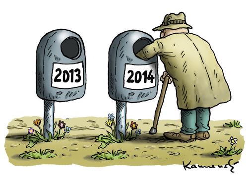 Cartoon: Neues Jahr neues Glück (medium) by marian kamensky tagged rente,fortschritt,neues,jahr,armut,rente,fortschritt,neues,jahr,armut