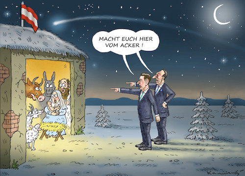 Cartoon: NEUES ÖSTERREICH (medium) by marian kamensky tagged nationalratswahlen,in,österreich,kurz,kern,strache,nationalratswahlen,in,österreich,kurz,kern,strache