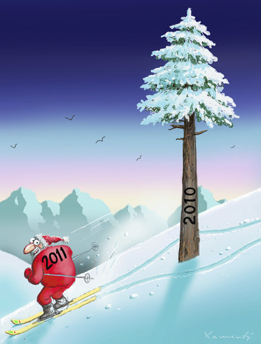 Cartoon: New Year (medium) by marian kamensky tagged humor,weihnachtsmann,weihnachten,neujahr,2010,2011