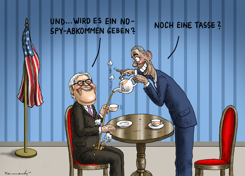 Cartoon: No Spy Abkommen (medium) by marian kamensky tagged no,spy,abkommen,steinmeier,obama,nsa,geheimdienste,abhörskandal,no,spy,abkommen,steinmeier,obama,nsa,geheimdienste,abhörskandal