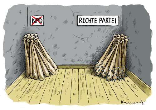 Cartoon: NPD Verbot (medium) by marian kamensky tagged terrorismus,demokratie,partei,rechte,rechtsradikalismus,verbot,npd,npd,verbot,rechtsradikalismus,rechte,partei,demokratie,terrorismus