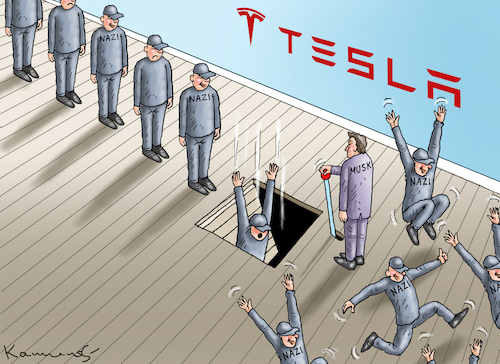 Cartoon: NUR NAZIS BEHALTEN DIE ARBEIT (medium) by marian kamensky tagged hamas,greift,israel,an,hilfsbereiter,elon,musk,cybertruck,tesla,hamas,greift,israel,an,hilfsbereiter,elon,musk,cybertruck,tesla