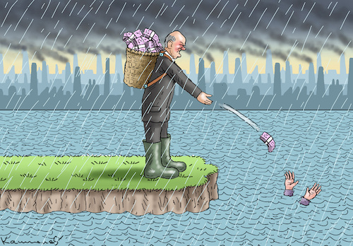 Cartoon: OLAF HILFT (medium) by marian kamensky tagged habeck,besucht,fluten,in,bayern,söder,klimawandel,genderverbot,scholz,habeck,besucht,fluten,in,bayern,söder,klimawandel,genderverbot,scholz