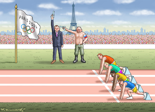 Cartoon: OLYMPIA 2024 IN PARIS (medium) by marian kamensky tagged olympia,2024,in,paris,olympia,2024,in,paris