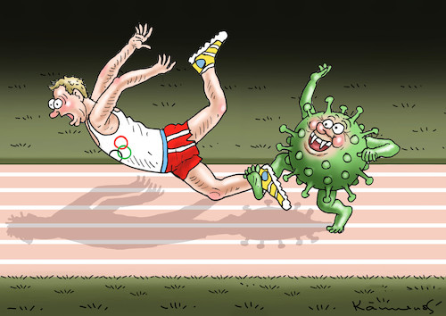 Cartoon: Olympisches Desaster (medium) by marian kamensky tagged olympische,spiele,in,tokio,olympische,spiele,in,tokio
