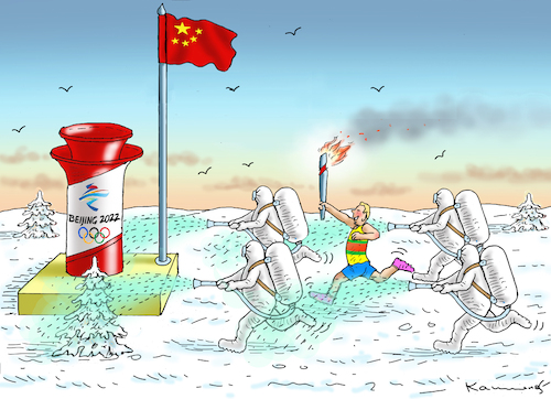 Cartoon: OLYMPISCHES FEUER 02 (medium) by marian kamensky tagged olympische,winterspiele,in,china,olympische,winterspiele,in,china