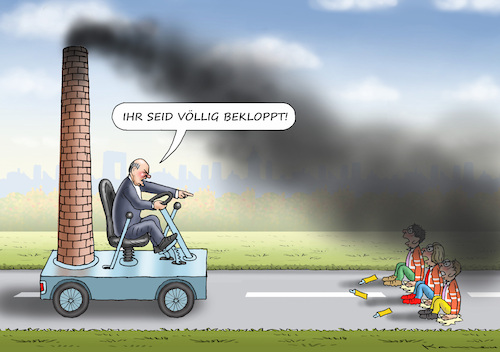Cartoon: Onkel Olaf sauer (medium) by marian kamensky tagged klimakleber,in,berlin,last,generation,klimakleber,in,berlin,last,generation