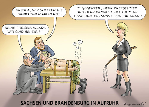 Cartoon: OSSIS IN AUFRUHR (medium) by marian kamensky tagged ursula,von,der,leyen,berateraffäre,bundeswehr,vetternwirtschaft,korruption,ursula,von,der,leyen,berateraffäre,bundeswehr,vetternwirtschaft,korruption