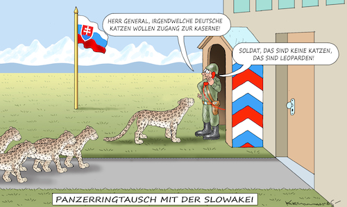 Cartoon: PANZERRINGTAUSCH MIT DER SLOWAKE (medium) by marian kamensky tagged panzerringtausch,mit,der,slowakei,panzerringtausch,mit,der,slowakei