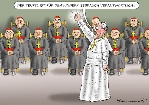Cartoon: PAPST HAT DEN SCHULDIGEN (medium) by marian kamensky tagged franziskus,papst,kindermissbrauch,vatikan,auftragsmörder,franziskus,papst,kindermissbrauch,vatikan,auftragsmörder