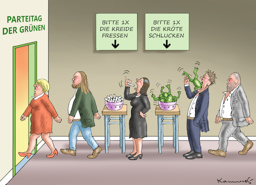 Cartoon: PARTEITAG DER GRÜNEN (medium) by marian kamensky tagged parteitag,der,grünen,parteitag,der,grünen