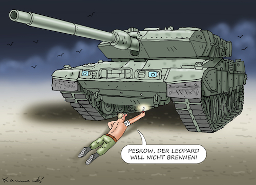 Cartoon: PESKOW DIE PANZER WERDEN BRENNE (medium) by marian kamensky tagged verteidigungsministerium,boris,pistorius,leopard,verteidigungsministerium,boris,pistorius,leopard