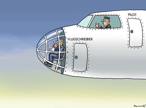 Cartoon: PILOT UND FLUGSCHREIBER (medium) by marian kamensky tagged germanwings,andreas,lubitz,flugzeugabsturz,germanwings,andreas,lubitz,flugzeugabsturz