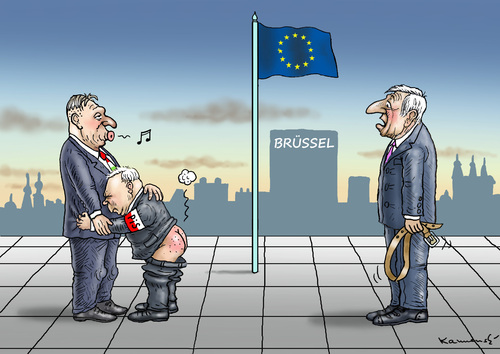 Cartoon: PISBESTRAFUNG (medium) by marian kamensky tagged polen,faschismus,rassismus,pis,justitia,nationalismus,orban,juncker,kazyinski,szydlo,polen,faschismus,rassismus,pis,justitia,nationalismus,orban,juncker,kazyinski,szydlo