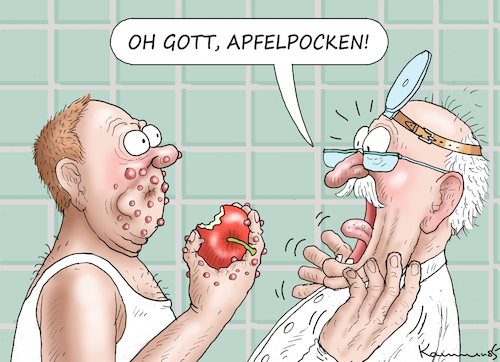 Cartoon: POCKENTSUNAMI (medium) by marian kamensky tagged affenpocken,test,affenpocken,test