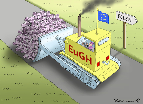 Cartoon: POLENSTRAFE (medium) by marian kamensky tagged polen,ist,verloren,morawiecki,eu,polen,ist,verloren,morawiecki,eu