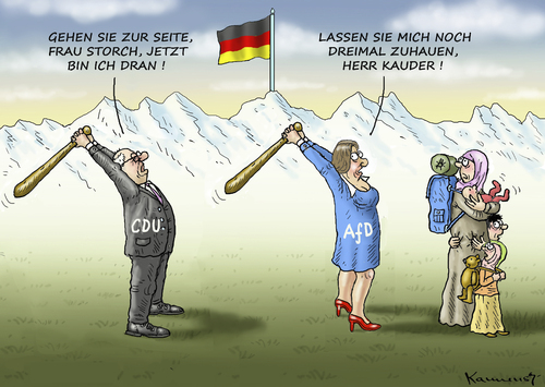 Cartoon: POPULISTENTUM (medium) by marian kamensky tagged populisten,afd,kauder,cdu,moscheenbespitzelung,populisten,afd,kauder,cdu,moscheenbespitzelung