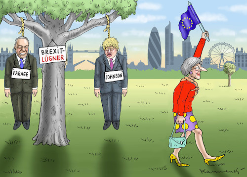 Cartoon: PROBLEM GELÖST (medium) by marian kamensky tagged brexit,theresa,may,england,eu,schottland,weicher,wahlen,boris,johnson,nigel,farage,brexit,theresa,may,england,eu,schottland,weicher,wahlen,boris,johnson,nigel,farage