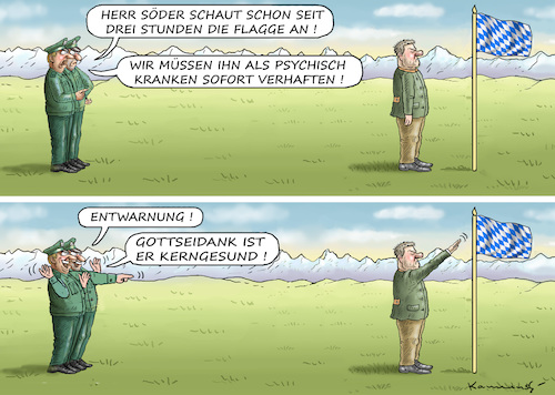 Cartoon: PSYCHISCH KERNGESUNDES BAYERN (medium) by marian kamensky tagged söder,puscht,gegen,seehofer,csu,bayern,herrmann,söder,puscht,gegen,seehofer,csu,bayern,herrmann