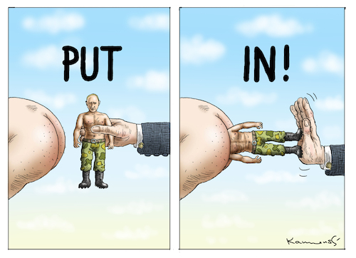 Cartoon: PUT IN (medium) by marian kamensky tagged putins,bescherung,ukraine,provokation,baerbock,lawrow,nato,osterweiterung,putins,bescherung,ukraine,provokation,baerbock,lawrow,nato,osterweiterung