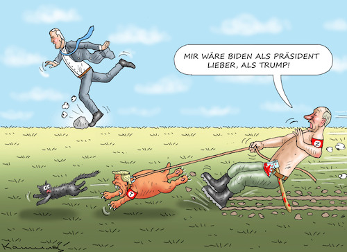 Cartoon: PUTIN BEVORZUGT BIDEN (medium) by marian kamensky tagged putin,bevorzugt,biden,trump,us,wahlen,putin,bevorzugt,biden,trump,us,wahlen