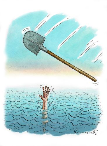 Cartoon: Rescue for Greece (medium) by marian kamensky tagged humor,illustration,ertrinken,arbeit,griechenland
