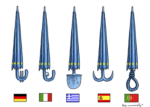 Cartoon: Rettungsschirmvielfalt (medium) by marian kamensky tagged portugal,italien,spanien,griechenland,rettungsschirm,rettungsschirm,griechenland,spanien,italien,portugal