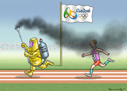 Cartoon: RIO 2016 (medium) by marian kamensky tagged rio,2016,zika,virus,olympische,spiele,rio,2016,zika,virus,olympische,spiele