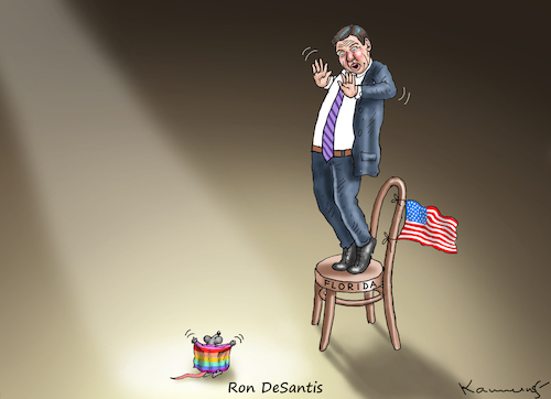 Cartoon: Ron DeSantis (medium) by marian kamensky tagged ron,desantis,walt,dysney,florida,ron,desantis,walt,dysney,florida