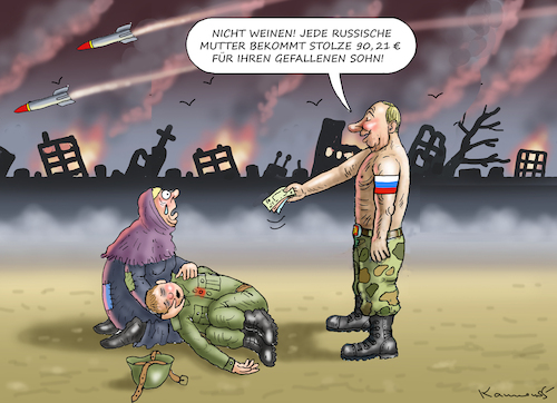 Cartoon: RUSSISCHER PREIS DES LEBENS (medium) by marian kamensky tagged putins,bescherung,ukraine,provokation,swift,nato,osterweiterung,putins,bescherung,ukraine,provokation,swift,nato,osterweiterung