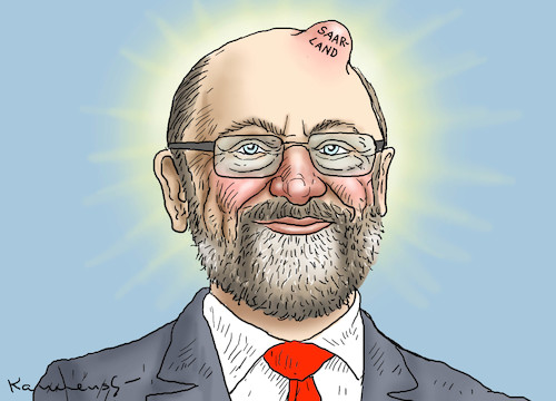 Cartoon: Saarland Effekt (medium) by marian kamensky tagged schulzeffekt,martin,schulz,kanzlerkandidat,spd,saarlandwahlen,schulzeffekt,martin,schulz,kanzlerkandidat,spd,saarlandwahlen