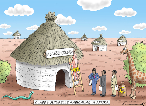 Cartoon: SCHOLZ IN AFRIKA (medium) by marian kamensky tagged scholz,in,afrika,migration,scholz,in,afrika,migration