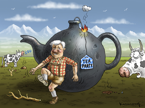 Cartoon: Schuhplattlerteaparty (medium) by marian kamensky tagged horst,seehofer,autobanhmaut,für,ausländer,bayern,wahlen,rumänenandrohung,rechtspopulismus,horst,seehofer,autobanhmaut,für,ausländer,bayern,wahlen,rumänenandrohung,rechtspopulismus