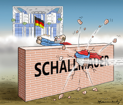 Cartoon: SCHULZSCHALLMAUER (medium) by marian kamensky tagged schulzeffekt,martin,schulz,kanzlerkandidat,spd,merkel,schulzeffekt,martin,schulz,kanzlerkandidat,spd,merkel