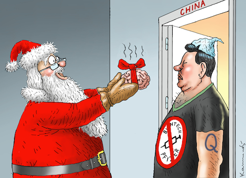 Cartoon: SCHWURBLER XI JINPING (medium) by marian kamensky tagged schwurbler,xi,jinping,null,covid,schwurbler,xi,jinping,null,covid