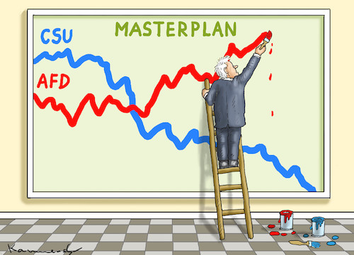 Cartoon: SEEHOFERS MASTERPLAN (medium) by marian kamensky tagged merkel,seehofer,unionskrise,csu,cdu,flüchtlinge,seehofers,masterplan,merkel,seehofer,unionskrise,csu,cdu,flüchtlinge,seehofers,masterplan