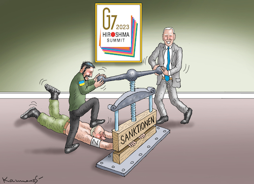 Cartoon: SELENSKYJ BEI G7 IN HIROSHIMA (medium) by marian kamensky tagged selenskyj,bei,g7,in,hiroshima,selenskyj,bei,g7,in,hiroshima