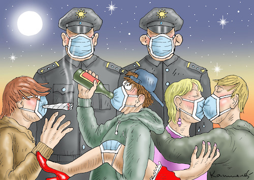 Cartoon: SEX DRUGS ROCK AND ROLL NUR MIT (medium) by marian kamensky tagged coronavirus,epidemie,gesundheit,panik,stillegung,george,floyd,twittertrump,pandemie,coronavirus,epidemie,gesundheit,panik,stillegung,george,floyd,twittertrump,pandemie