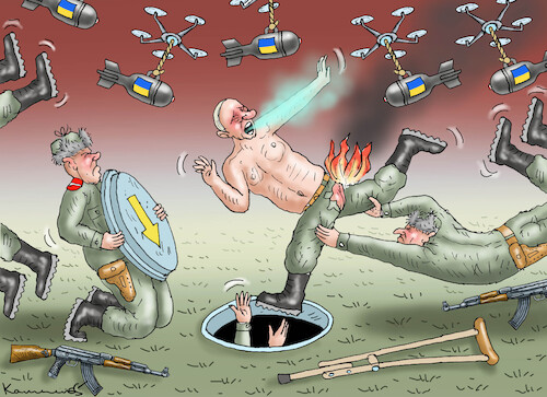 Cartoon: SIEGESPARADE IN MOSKAU (medium) by marian kamensky tagged siegesparade,in,moskau,siegesparade,in,moskau