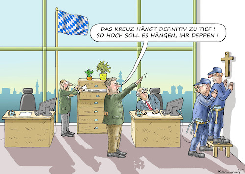 Cartoon: SÖDER UNTER DEPPEN SEPPEN (medium) by marian kamensky tagged söder,puscht,gegen,seehofer,csu,bayern,gauland,kreuze,söder,puscht,gegen,seehofer,csu,bayern,gauland,kreuze