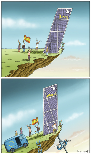 Cartoon: Spanische Bank Bankia (medium) by marian kamensky tagged bankia,finanzkrise,spanische,schuldenkrise,europäische,union,brüssel,bank,finanzkrise,spanien,brüssel,eu