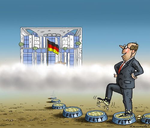 Cartoon: Steinbrücks Fettnäpchenlauf (medium) by marian kamensky tagged peer,steinbrück,kanzlerkandidat,wahlen,spd,fettnäpchenn,peer,steinbrück,kanzlerkandidat,wahlen,spd,fettnäpchenn