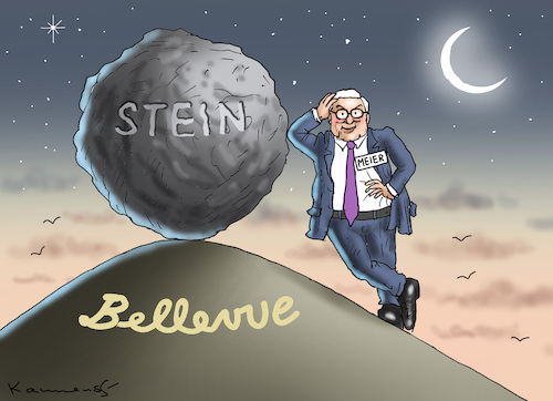 Cartoon: STEINMEIER AM BERG BELLEVUE (medium) by marian kamensky tagged steinmeier,am,berg,bellevue,steinmeier,am,berg,bellevue