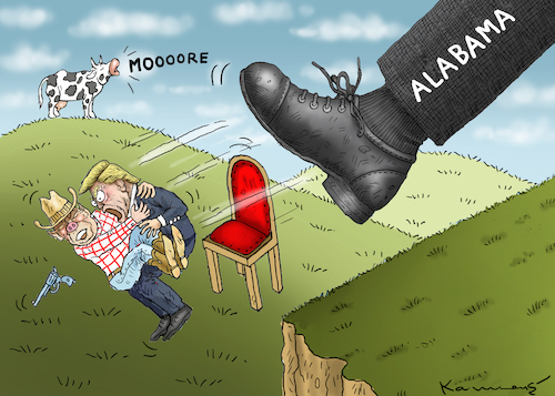 Cartoon: SWEET HOME ALABAMA WITHOUT MOORE (medium) by marian kamensky tagged obama,trump,präsidentenwahlen,usa,baba,vanga,republikaner,inauguration,demokraten,roy,moore,and,wikileaks,faschismus,obama,trump,präsidentenwahlen,usa,baba,vanga,republikaner,inauguration,demokraten,roy,moore,and,wikileaks,faschismus