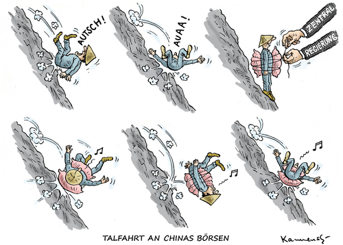 Cartoon: TALFAHRT AN CHINAS BÖRSEN (medium) by marian kamensky tagged finanzmärkte,börse,china,china,börse,finanzmärkte